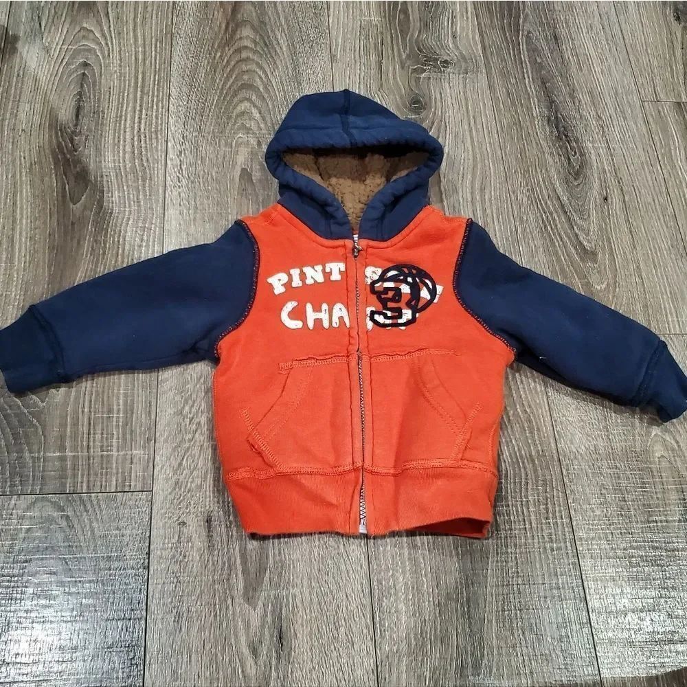Boys The Children's Place Jacket Size 12-18M Orange and Navy Jacket